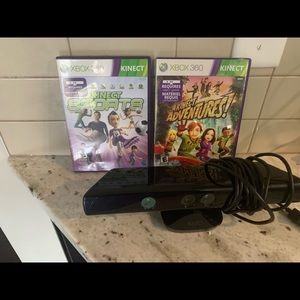 Genuine Microsoft XBOX 360 Kinect Sensor Bar With Games